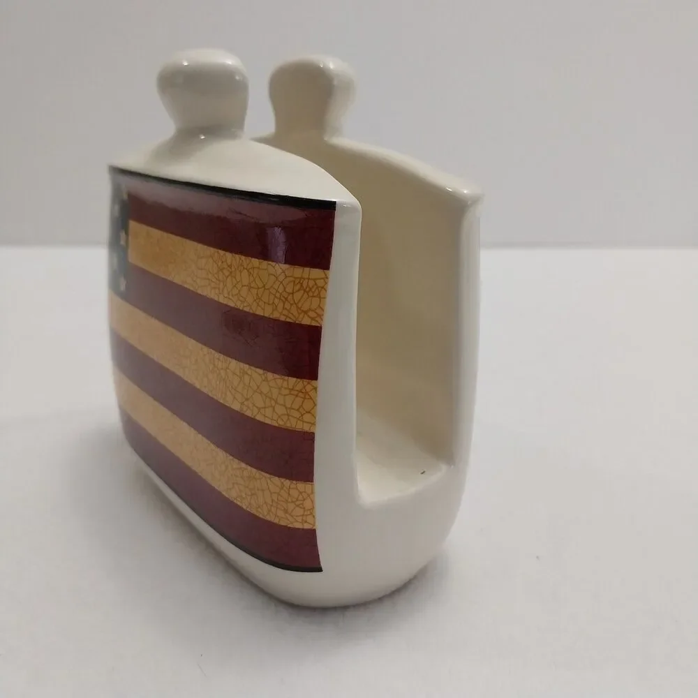Jay Import Liberty Colonial American Flag Patriotic Napkin Holder #K009